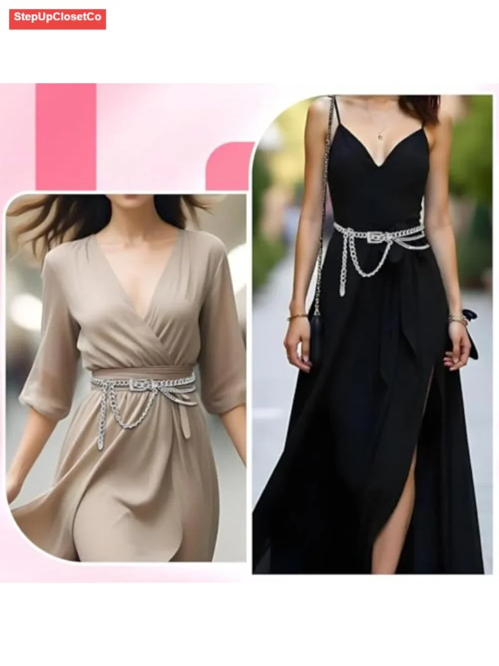 Adjustable Multilayer Metal Waist Chain Belt for Women